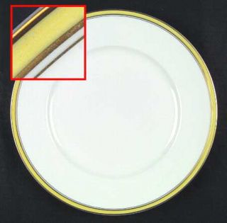 Ceralene Diplomat Yellow Dinner Plate, Fine China Dinnerware   Yellow Border