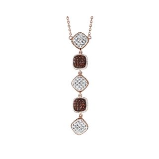 14K Rose Gold Over Sterling Silver Chocolate Crystal Necklace, Womens