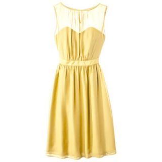 TEVOLIO Womens Plus Size Chiffon Illusion Sleeveless Dress   Sassy Yellow   26W