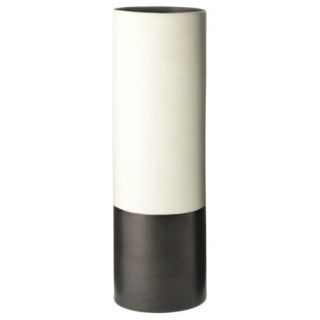 Threshold Color Block Cylinder Vase   White/Black 12
