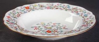 Spode Shanghai Rim Soup Bowl, Fine China Dinnerware   Insects, Flowers, Scallope