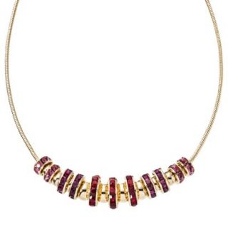 Lonna & Lilly Frontal Necklace with Red Stone Rondelles   Gold