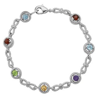 Bridge Jewelry Diamond Accent & Multi Gemstone Bracelet