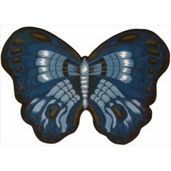 Nourison Hand tufted Blue Butterfly Wool Rug (4 X 6)
