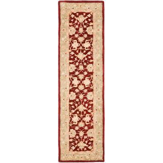Handmade Ancestry Red/ Green Wool Runner (23 X 8) (RedPattern FloralTip We recommend the use of a non skid pad to keep the rug in place on smooth surfaces.All rug sizes are approximate. Due to the difference of monitor colors, some rug colors may vary s