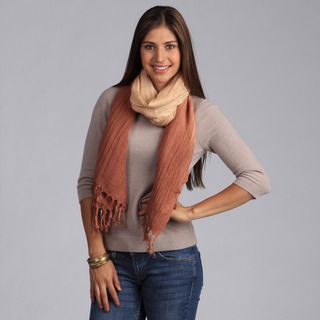 Peach Couture Chic Brown And Tan Faded Ombre Cotton Scarf