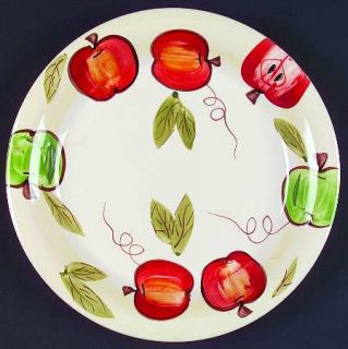 Artists Touch Orchard Harmony Dinner Plate, Fine China Dinnerware   Red&Green A