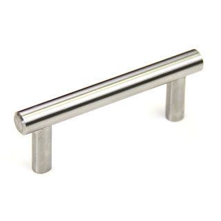Solid 100 percent Stainless Steel 4 inch Cabinet Bar Pull Handles (case Of 5) (100 percent stainless steelFinish Brushed nickelOverall length 4 inches Hole to hole spacing 3 inches Projection 1.375 inchesDiameter 0.5 inch Model 12SL0004SMeasurements