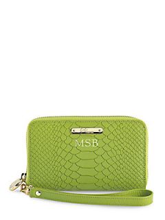 GiGi New York Personalized Python Embossed Leather Wristlet