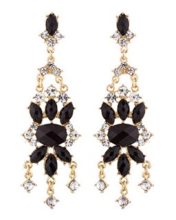 Rhinestone Chandelier Earrings, Black