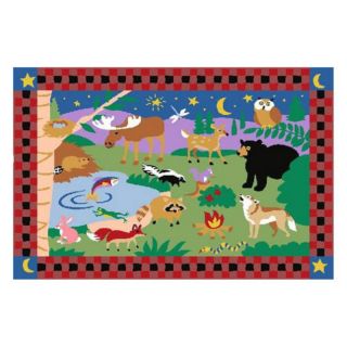 Olive Kids Camp Fire Friends Kids Rug Multicolor   OLK 058 39X58, 39 x 58 inches