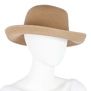 Scala Paper Braid Kettle Hat, Khaki, Womens