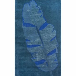 Nuloom Handmade Blue Leaf Wool Rug