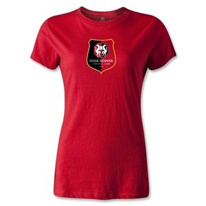 hidden Stade Rennais FC Crest Womens T Shirt (Red)