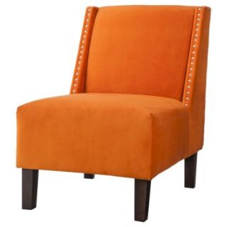 Skyline Armless Upholstered Chair Hayden Armless Slipper Chair   Orange