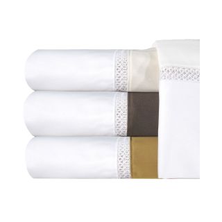 Veratex 800tc Egyptian Cotton Sateen Embroidered Duet Pillowcases, Ivory