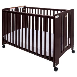 Foundations HideAway Folding Crib with Casters   Antique Cherry Multicolor  