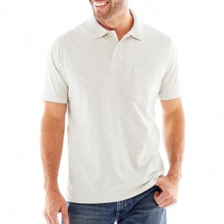 St. Johns Bay Solid Jersey Polo Shirt, Gray, Mens