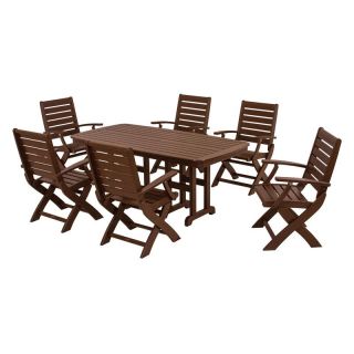 POLYWOOD Signature Dining Set   Seats 6 Teak   PWS151 1 TE