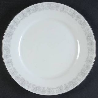 Oxford (Div of Lenox) Eventide Salad Plate, Fine China Dinnerware   Gray Scrolls