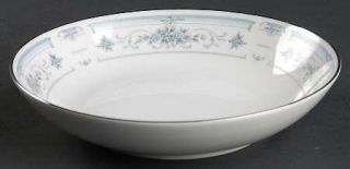 Nitto Claridge Coupe Soup Bowl, Fine China Dinnerware   Blue & Gray Floral