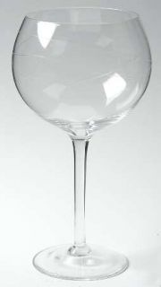 Artland Crystal Currents Balloon Wine   Clear, Etched Wavy Lines, No Trim
