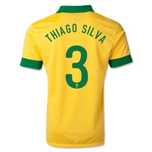 Nike Brazil 2013 THIAGO SILVA Home Soccer Jersey