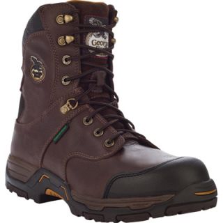 Georgia 8in. Diamond Trax Steel Toe Waterproof Work Boot   Brown, Size 12,