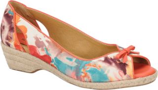 Womens Softspots Aden   Peach Floral Fabric Casual Shoes