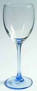 Cristal DArques Durand Azur Wine   Plain Bowl,Blue Stem&Foot,No Trim