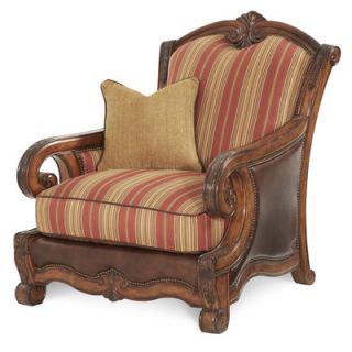 Michael Amini Toscano Leather Chair and Ottoman 34934 BRICK 26
