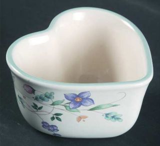 Pfaltzgraff April  Heart Shaped Custard Cup, Fine China Dinnerware   Stoneware,