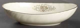 Lenox China Orleans 8 Oval Vegetable Bowl, Fine China Dinnerware   Gold Leaves