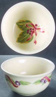 Pfaltzgraff Jamberry Holiday Dessert Bowl, Fine China Dinnerware   Wreath/Ribbon
