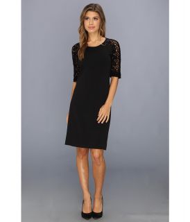 Calvin Klein L/S Dress w/Lace Sleeve Womens Dress (Black)