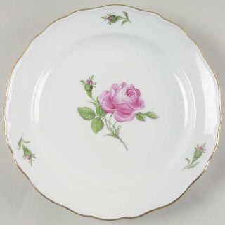 Meissen (Germany) Rose Pink (X Backstamp) Luncheon Plate, Fine China Dinnerwar