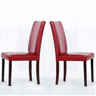 Warehouse Of Tiffany Shino Red Faux Leather Dining Chairs (set Of 2) (Red Seat dimensions 17 inches wide x 22 inches deep Dimensions 38.1 inches high x 17.7 inches wide x 22.4 inches deepAssembly required )