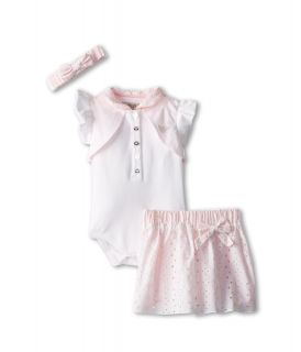 Armani Junior Eyelet 3 Piece Gift Set with Headband and Skirt Girls Sets (Pink)