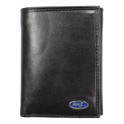 Yacht Mens Black Leather Tri fold Wallet