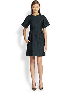 Erdem Cliona Brocade Dress   Green Midnight