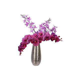Lavender Orchid Abstract Silk Plant And Titanium Vase