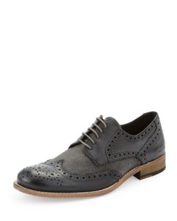 State of Mind Lace Up Wing Tip, Black