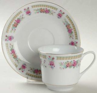 China(Made In China) Cx146 Flat Cup & Saucer Set, Fine China Dinnerware   Pink,B