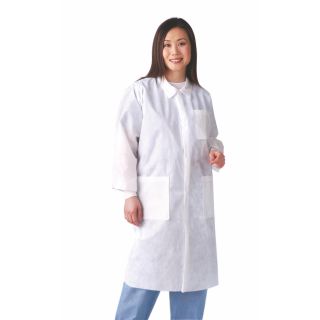 Medline Lab Coat, Sms, Traditonal Collar, White, Xxl (bulk Pack Of 30)