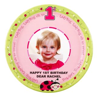 Ladybugs Oh So Sweet 1st Birthday   Personalized Dinner Plates