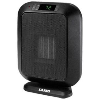 Lasko 6221 Heater, Flat Panel Ceramic Space w/Adjustable Thermostat Black
