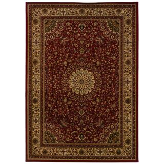 Traditional Red/ Ivory Area Rug (53 X 76)