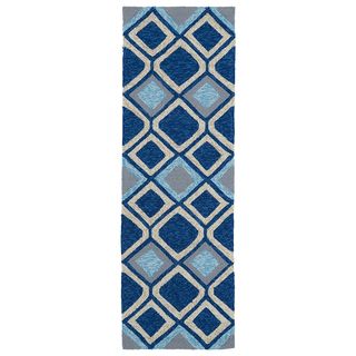Indoor/outdoor Fiesta Moroccan Blue Rug (2 X 6)