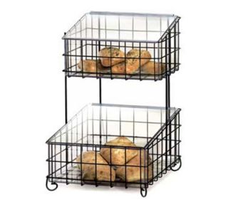 Cal Mil 2 Tier Bread & Bagel Unit w/ Plastic Inserts & Hinged Tops, Chrome