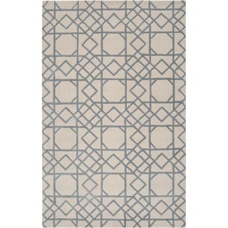 Hand tufted Weert Slate Blue Geometric Trellis Wool Rug (33 X 53)